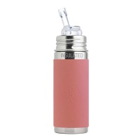Pura Kiki 9oz Vacuum Insulated Straw Bottle - Rose Sleeve